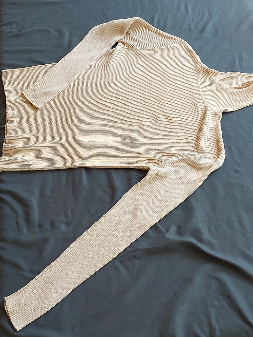 LOFT Women's Ribbed Scoop Neck Sweater in Soft Peach